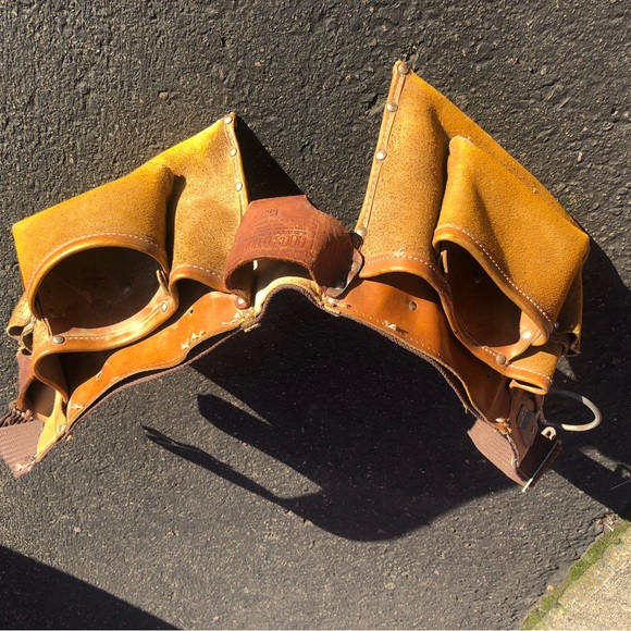 Action Leathercraft 1527 Heavy Duty Leather Tool Belt Carpenter Roofer - Picture 8 of 12